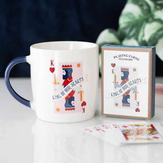 King of Our Hearts Mug and Playing Cards Set